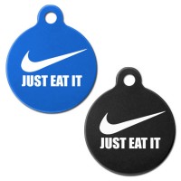 Engraved Nike Just Eat It Aluminium 31mm Large Round Pet Dog ID Tag